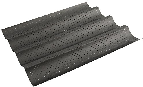 Crealys 509596 GOURMANDIS Moule Baguette Acier Noir 32,5 x 37,8 x 3 cm