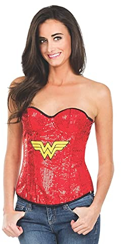 Rubie's Justice League Damen Kostüm Wonder Woman Pailletten Corsage Gr.S