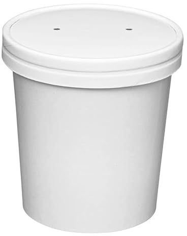 Take Away Supplies LTD Disposable Soup/Food Container with White lids 12oz x50…