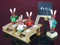 Hasenschule Klein 5 cm Osterhasen Osterdeko Erzgebirge NEU