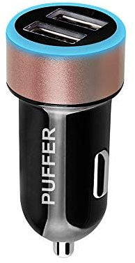 Compact Dual USB Car Charger Phone Socket Adapter 2 Ports Fast Charging Compatible with iPhone Samsung Galaxy iPad Huawei 12V