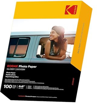 KODAK Photo Paper Gloss 4 X 6, 100 count, 52lb-200 g/m 2-8.5MIL (41180-1743327) **THIS PRODUCT IS NOT COMPATIBLE WITH THE KODAK DOCK PRINTER**