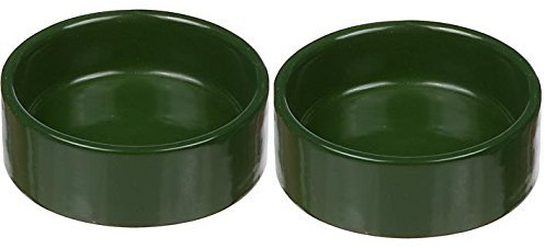Moss Green Small Ceramic Terrarium Dishes, 3 Diameter X 1 High (2 Pack)