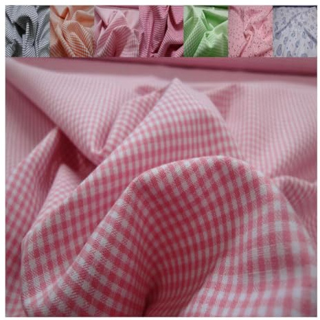 Fabrics-City rosa Vichykaro Baumwollstoff 2mm, Landhausstil, Küchen-Karo, Zephirkaro, Stoff zum Nähen und Kleben, Bauernkaro, Vichy-Muster für DIY, Dekoration, Möbel, 3358