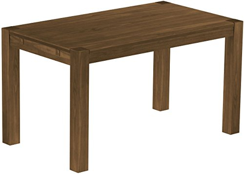 Esstisch Rio Kanto 140x80 cm Nussbaum Pinie Massivholz Größe und Farbe wählbar Esszimmertisch Küchentisch Holztisch Echtholz vorgerichtet für Ansteckplatten Tisch ausziehbar Brasilmöbel