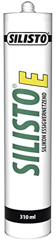 SILISTO - Sanitär Silikon essigvernetzend, 310ml Kartusche, Farbe des Sanitär Silikon Grau- Silikon zum Abdichten - Silikon Bad, Küche, Kühlräume -Anti Schimmel und hitzebeständiges Silikon