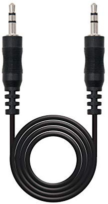 NANOCABLE 10.24.0105 - Cable audio estereo, JACK 3.5/M-JACK 3.5/M, macho-macho, negro, 5mts