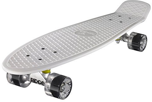Ridge PB-27-White-Clear Skateboard, White/Clear, 69 cm