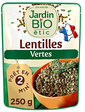 Jardin BiO étic - Lentilles vertes - bio - Salé - Certifié AB - Sachet de 250g