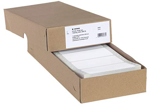 HERMA 8163 Computeretiketten endlos, 101,6 x 48,4 mm, 1-bahnig, 2000 Stück, selbstklebend, Endlosetiketten Aufkleber mit Führungslochrand, matt, blanko Papier Computer Etiketten, weiß