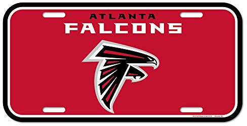NFL Atlanta Falcons License Plate, Team Color, One Size
