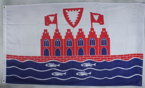 Buddel-Bini Flagge Fahne ca. 90x150 cm : Heiligenhafen Stadtflagge Ostsee