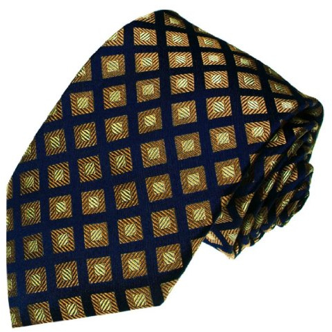 Lorenzo Cana - Blau braun Karo Marken Krawatte aus 100% Seide - Seidenkrawatte Schlips Binder kariert - 77156
