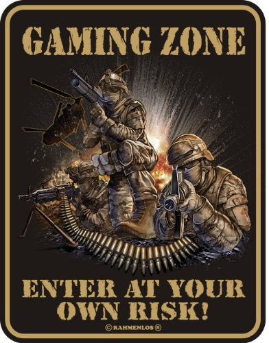Blech-Schild Spruch Gaming Zone Enter at own risk
