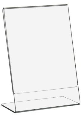 DIN A6 L-Aufsteller/Werbeaufsteller im Hochformat aus Acrylglas/Postkartenformat - Zeigis®