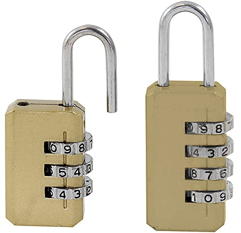 Dekton 80MM Combination Padlock - 2PC | 4-Digit Resettable Lock for Extra Security | Ultra-Strong Steel Construction | Ideal for Luggage, Lockers, and Travel | Heavy Duty Design | No Keys Required