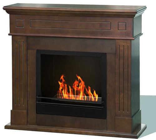Chimenea de bioetanol de madera, para decoración y calefacción de la casa, modelo Cambridge M