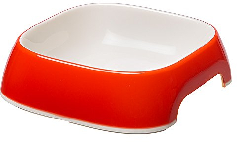 Ferplast Dog Bowls GLAM, Non-Slip Rubber Base, Food and Water Plastic Bowl Easy to Clean, 0,75 Liter, Red