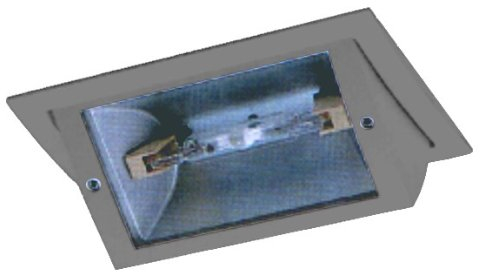 CLE Einbauleuchte für Osram HQI-TS 150W alu grau