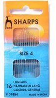 Pony Hand Sewing Needles Sharps: Size 4, Multi-Colour