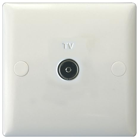 Varilight 1-Gang TV Socket, Co-Axial Polar White