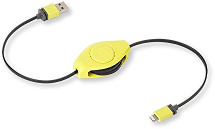 ReTrak Etltusbye rétractable Charge et de synchronisation Lightning Câble – Jaune