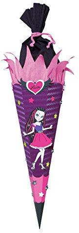 Ursus 9850020 - Schultüte Bastelset Girly, sechseckig, Höhe ca. 68 cm, Duchmesser ca. 20 cm, inklusive Bastelanleitung und Vorlagebogen, zum Selbstbasteln, ideal für die Einschuluung