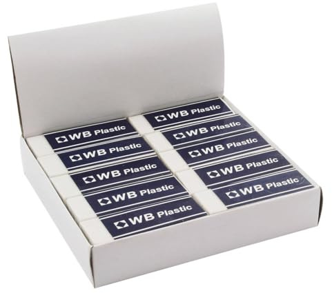 ValueX Eraser White with Blue Sleeve [Pack of 20]