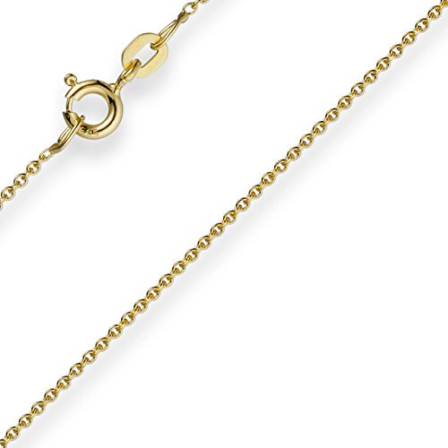 1,1mm Rund-Ankerkette 750 Gold Gelbgold Kette Collier Halskette, 90cm