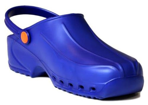 GIMA 26217 Zoccoli Professionali Leggeri con Laccetto, Unisex, Anatomici, Antiscivolo, Antishock, Antistatici, Tomaia Non Forata, Suola Forata, Colore Blu, Misura EU 41, 1 Paio