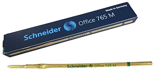 SCHNEIDER® Kugelschreibermine Office 765, Standard, Metall, M, Schreibfarbe: grün (10 Stück), Sie erhalten 1 Packung á 10 Stück