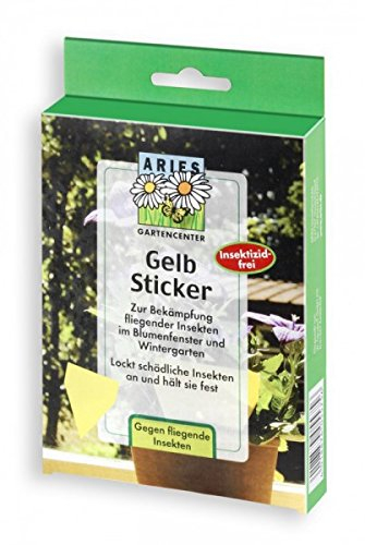 ARIES Gelbsticker 100% insektizidfrei – wirksame Gelbtafeln zur Schädlingsbekämpfung gegen Trauermücken und Fruchtfliegen - für Zimmerpflanzen und Pflanzen im Garten - 7 Stück