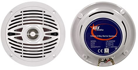 Juego de altavoces marinos KDX-Audio MARINE-130 de 5, 130mm, ideal para embarcaciones y sitios húmedos. Color blanco