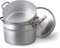 Agnelli Ollas Cuociverdura Olla con Tapa, 2 Asas, Aluminio, 9L, Plata