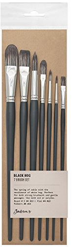 Jackson's : Black Hog Bristle Brush : Set of 7