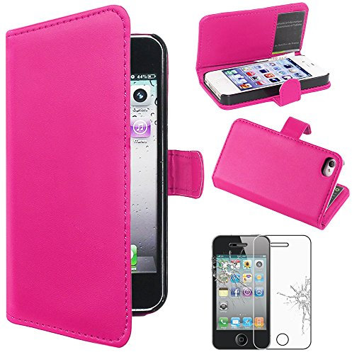 EbestStar - for an Apple iPhone 4S, 4 - case cover, wallet case and stand in polyurethane leather + a tempered glass screen protector