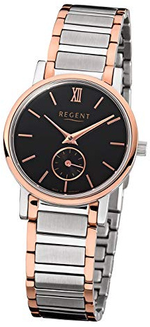 REGENT Edelstahl Damen Uhr GM-1410 Quarzuhr Armband Silber Rosegold D1URGM1410 Quarzuhr Frau