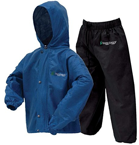 FROGG TOGGS Youth Polly Woggs Waterproof Breathable Rain Suit, Blueberry, Medium