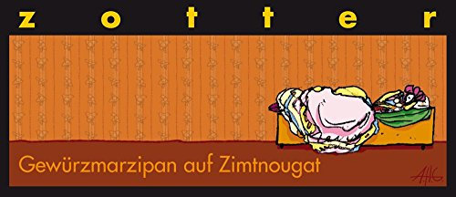 Zotter Dunkle Bergmilchschokolade mit Gewürzmarzipan & Zimtnougat, handgeschöpft (70 g) - Bio