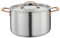 Spring Gourmet Cooking Pot with Stainless Steel Lid, Oven-Safe, with Inner Scale, Diameter 24 cm, Height 14 cm, 6.5 litres, Rose Gold