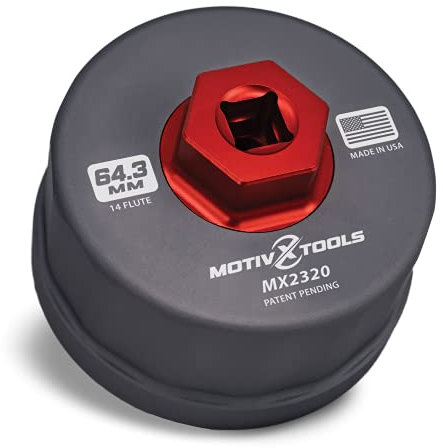 Motivx Tools Clé à filtre à huile pour Toyota Camry, Tundra, Tacoma, 4Runner, RAV4 et plus – Outil de retrait de filtre à huile en aluminium usiné CNC 64 mm 14 cannelures de précision