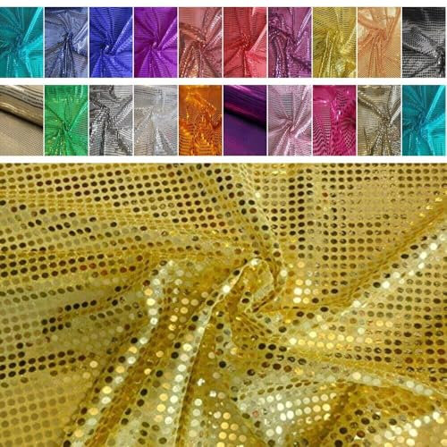Fabrics-City GOLD/GOLD HOCHWERTIG PAILETTEN STOFF PAILLETTENSTOFF 6MM STOFFE, 2430