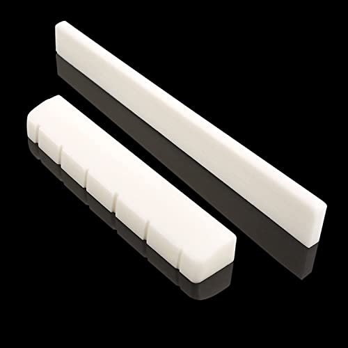 Mr.Power Classic 6 String Guitar Bone Bridge Saddle and Nut Made of Real Bone (For Classic)