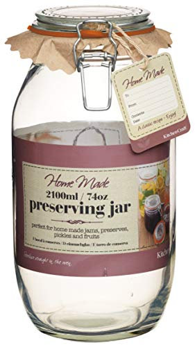 KitchenCraft Home Made Luftdichtes Marmeladenglas mit Bügelverschluss, 2,1 Liter