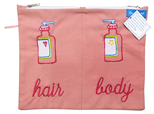 Hair & Body-Beutel Waschtasche Aufbewahrung Shampoo Duschgel Rosa 28 x 23 cm Stickerei Wasserabweisend Gefüttert Obermaterial Baumwolle Fairtrade Ringelsuse