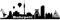 Samunshi® Wandsticker Ruhrpott Skyline 30x9cm