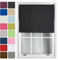 FURNISHED Roller Blinds Window Blackout Blind - 100% Black Out Thermal Fabric Easy Fit Fittings - Custom Made to Measure Blackout Blind Bedroom Bathroom Kitchen, Black, Up to 120W x 165H cm