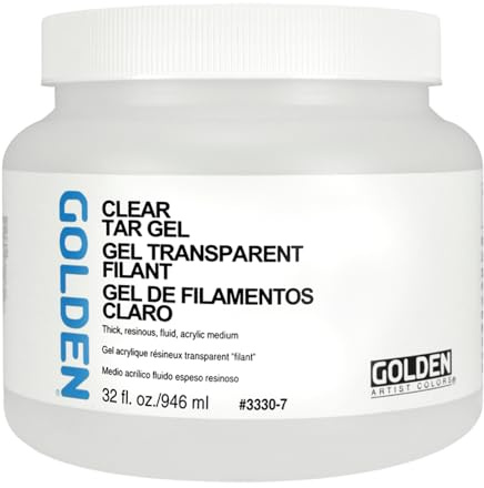 GOLDEN Clear Tar Gel, 946 ml Jar, Professional Acrylic Gel Medium, Transparent