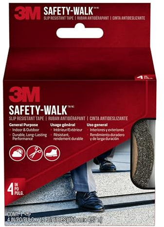 3M Safety-Walk Ruban antidérapant 610B-R4X180, Multi-usages, Intérieur et Extérieur, Noir, 101 mm x 4,57 m, 1 rouleau/paquet