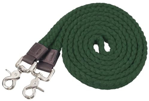 Tough 1 Flat Cotton Roping Reins 7ft Hunter Green